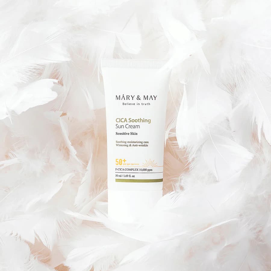 Крем солнцезащитный увлажняющий | Mary&May Cica Soothing Sun Cream SPF50+ PA++++ 50ml