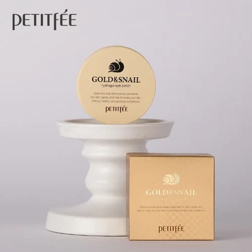Патчи гидрогелевые с улиточным муцином и золотом  | Petitfee gold&snail eye patch 60 еа - фото 4