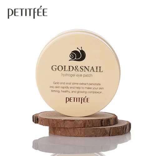 Патчи гидрогелевые с улиточным муцином и золотом  | Petitfee gold&snail eye patch 60 еа - фото 3