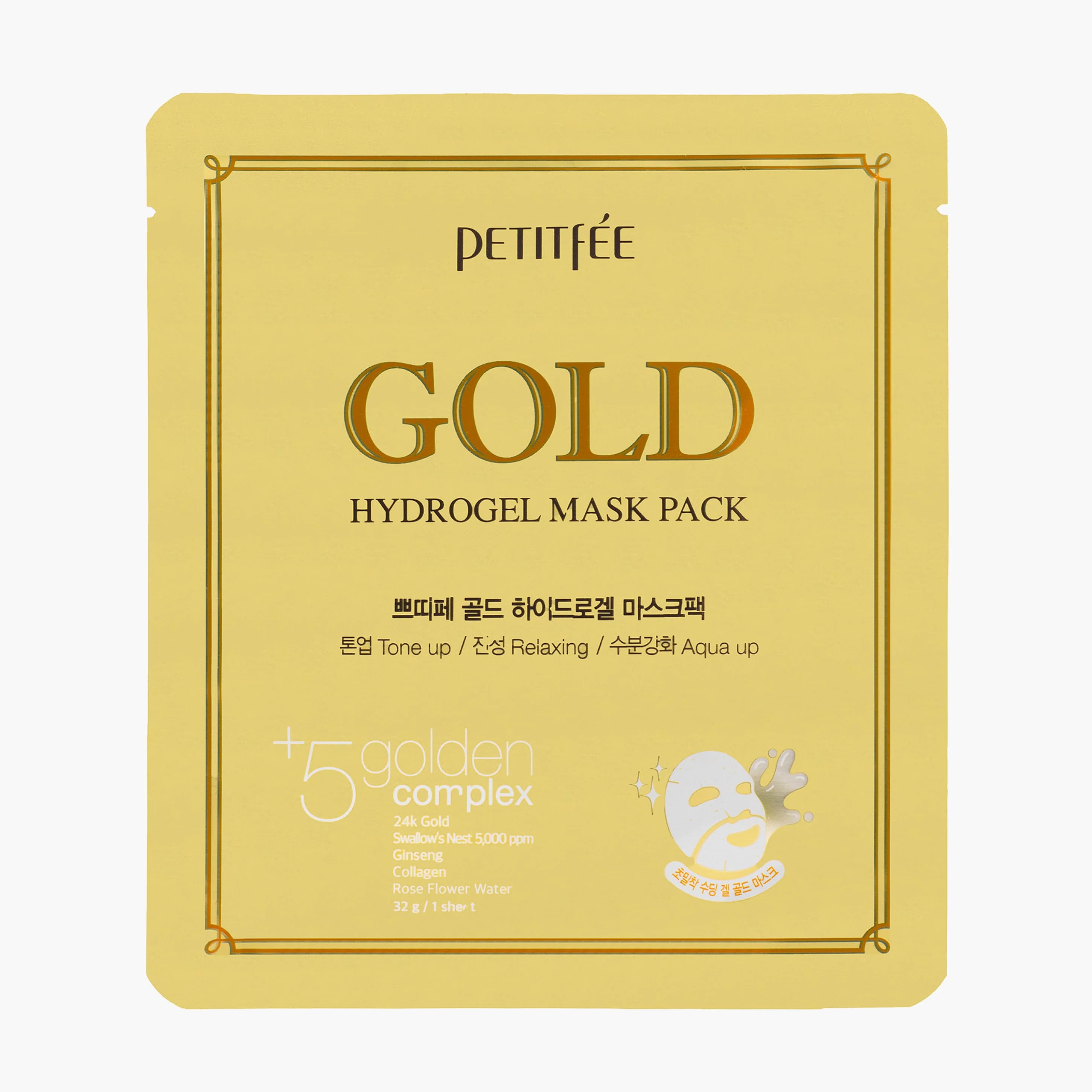 Гидрогелевая маска для лица с золотом | Petitfee Gold Hydrogel Mask 30 g 