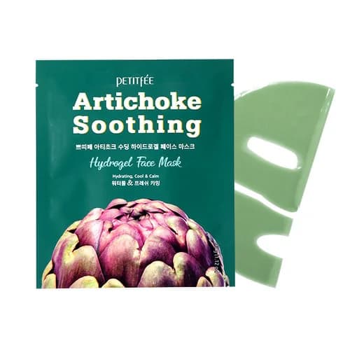Противоотёчная гидрогелевая маска с артишоком | Petitfee Artichoke Soothing Hydrogel Face Mask 32 g - фото 2