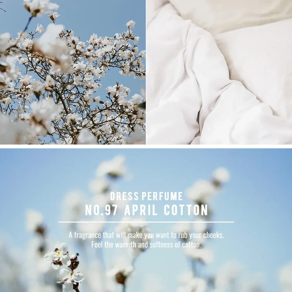 Парфюмированный спрей для одежды и дома | W.DRESSROOM Dress & Living Clear Perfume №97 April Cotton 70 ml - фото 3