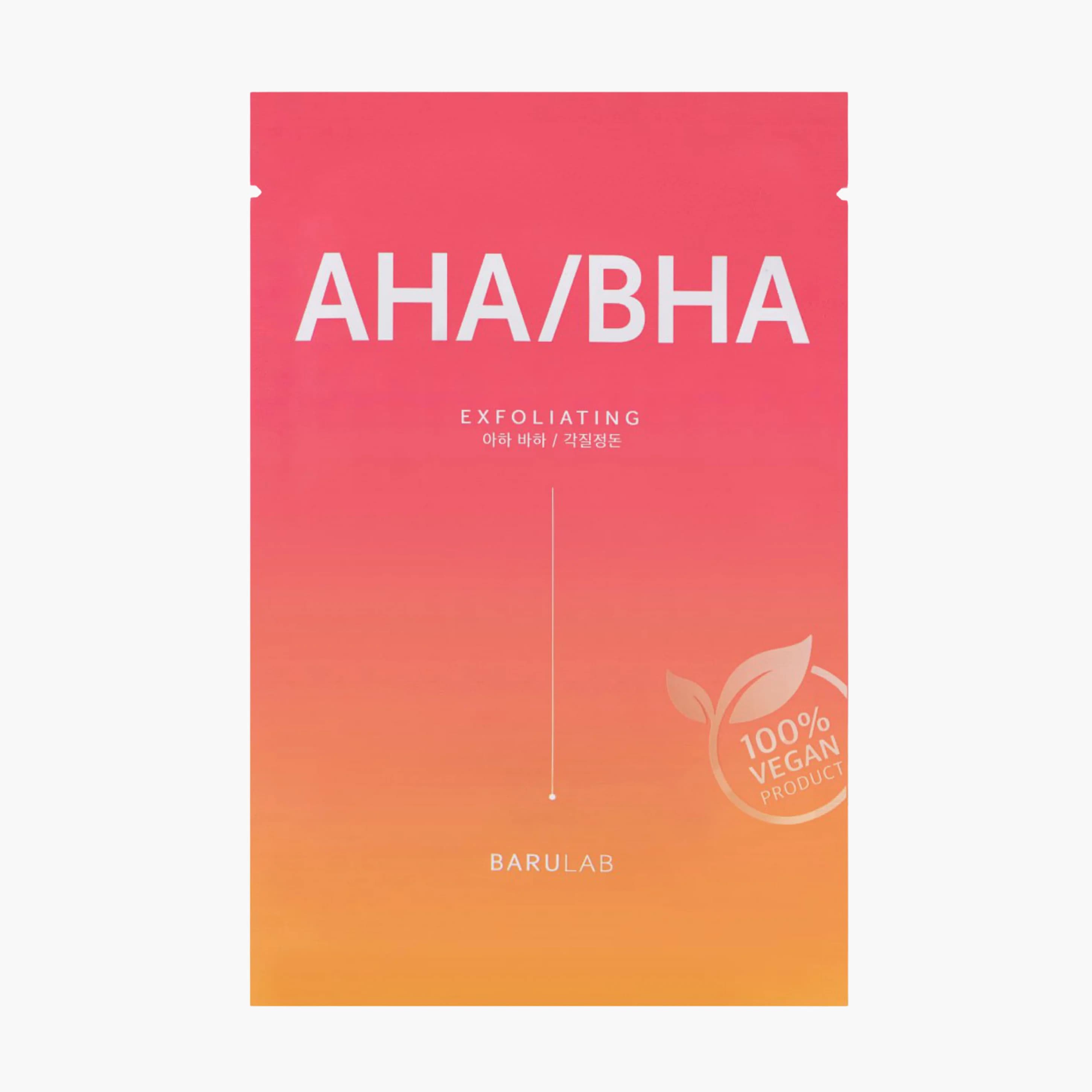 Маска тканевая веганская отшелушивающая с кислотами | Barulab The Clean Vegan AHA,BHA Mask 23 г