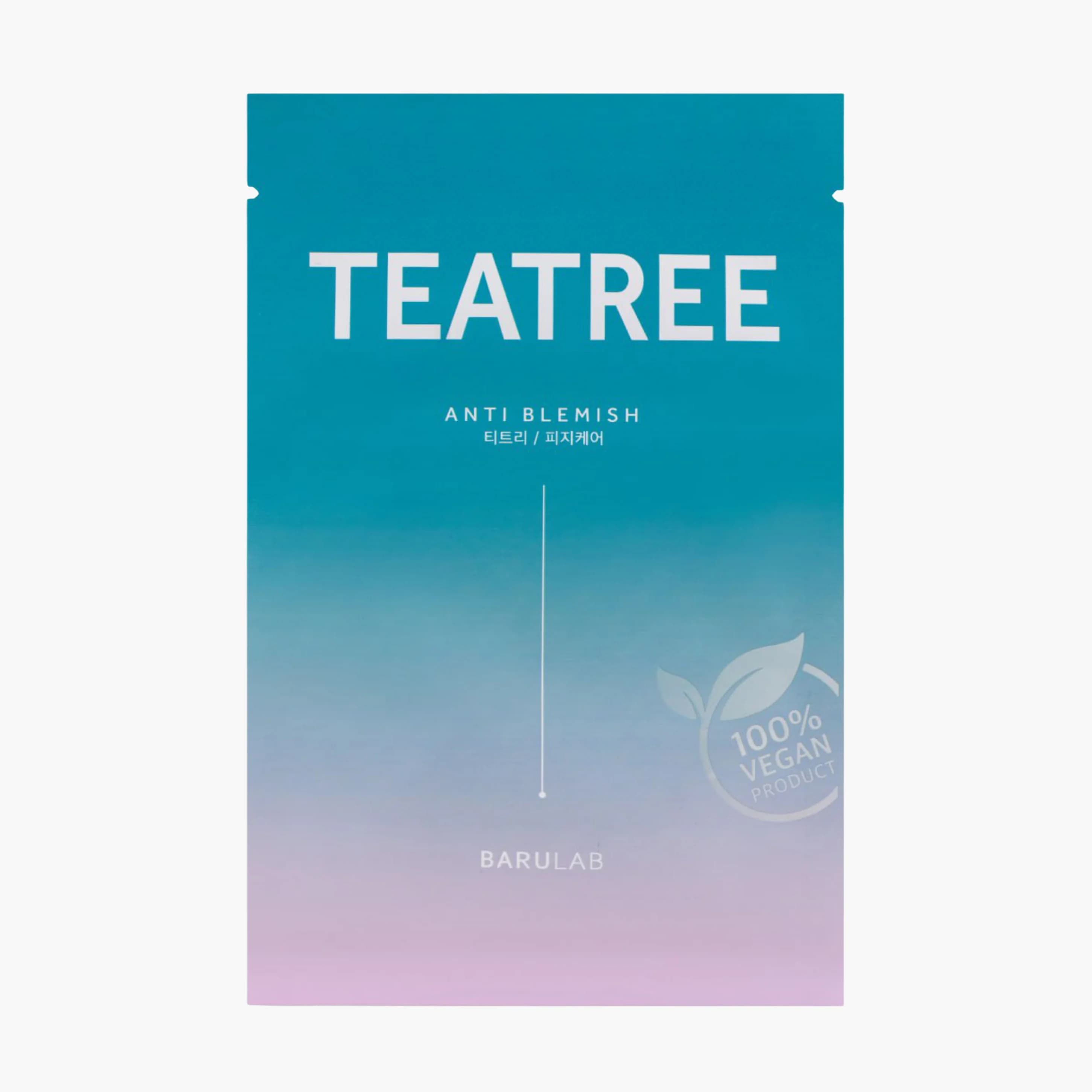 Маска тканевая веганская себорегулирующая с чайным деревом | Barulab The Clean Vegan Teatree Mask 23 g 