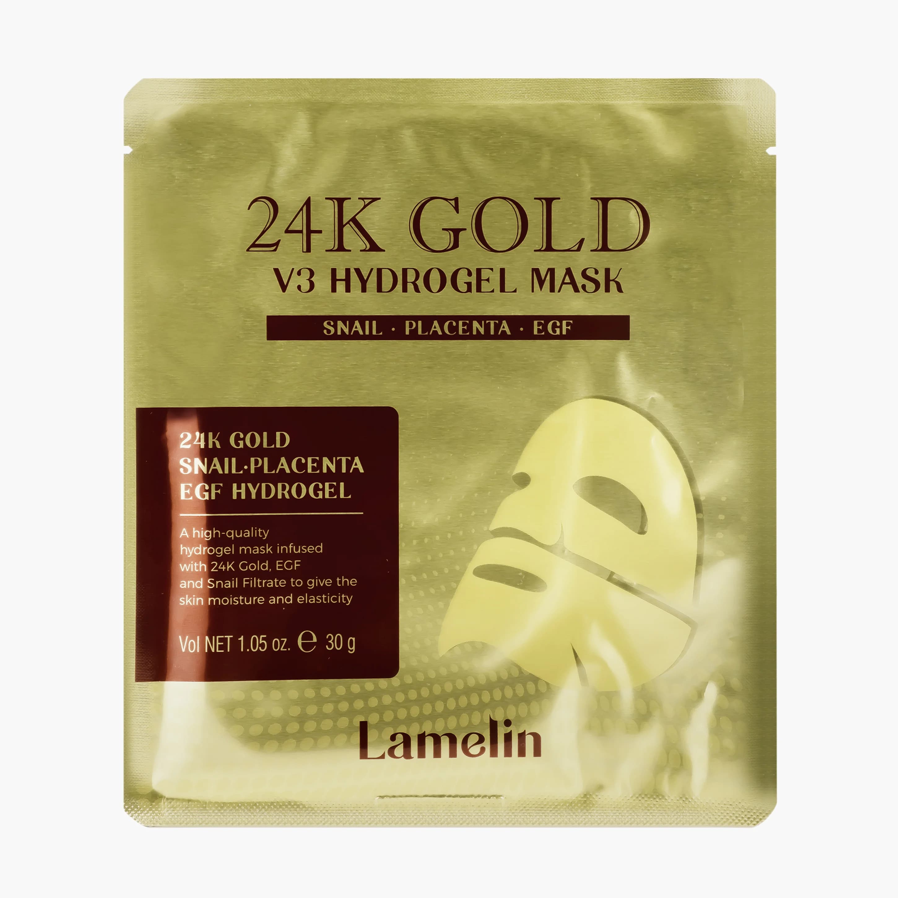 Маска гидрогелевая с экстрактом золота| Lamelin 24K Gold V3 Hydrogel Mask 30 g
