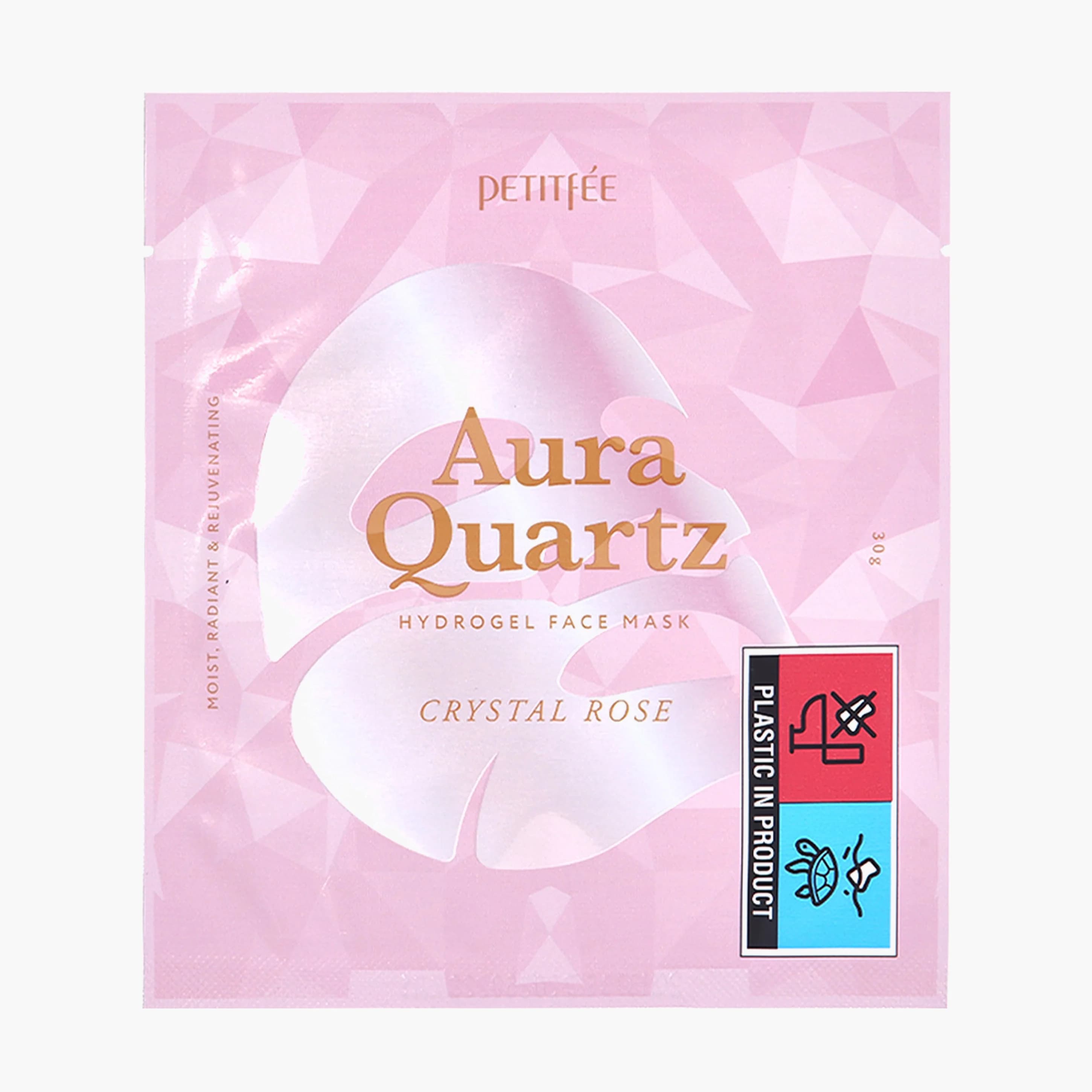 Маска гидрогелевая с жемчужной пудрой для выравнивания тона | Petitfee Aura Quartz Hydrogel Face Mask