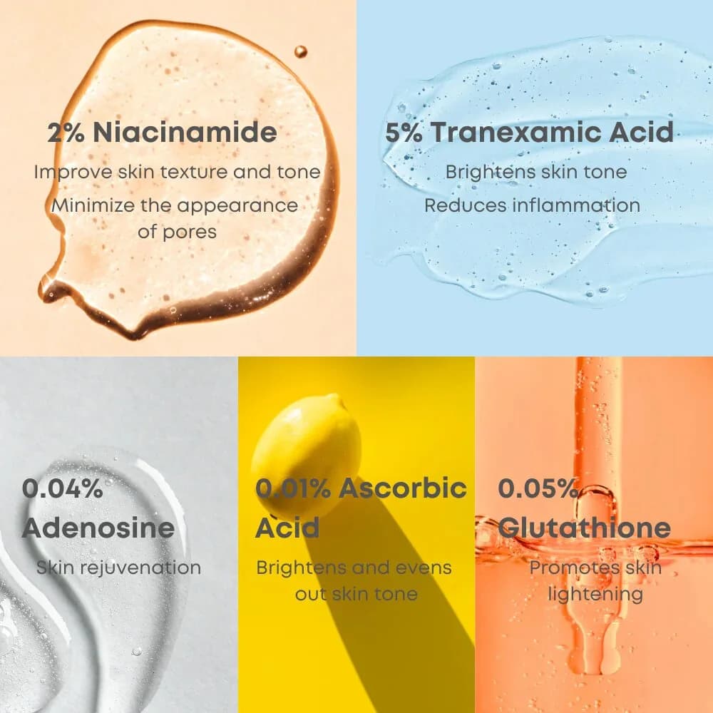 Сыворотка осветляющая с транексамовой кислотой | NINE LESS MELA-PRO 5% Tranexamic Acid Serum 30ml - фото 3