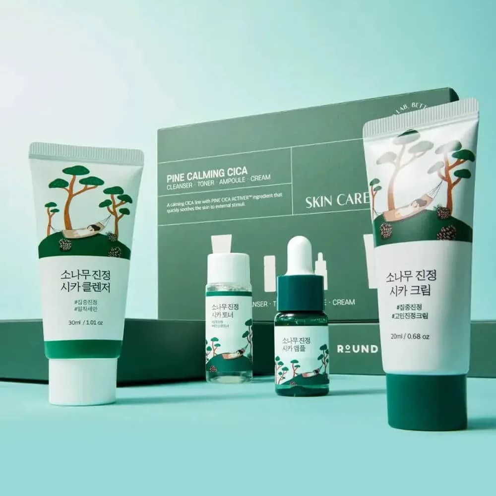 Travel-набор уходовых средств с экстрактом сосны и центеллы | Round Lab Pine Calming Cica Trial Kit - фото 4