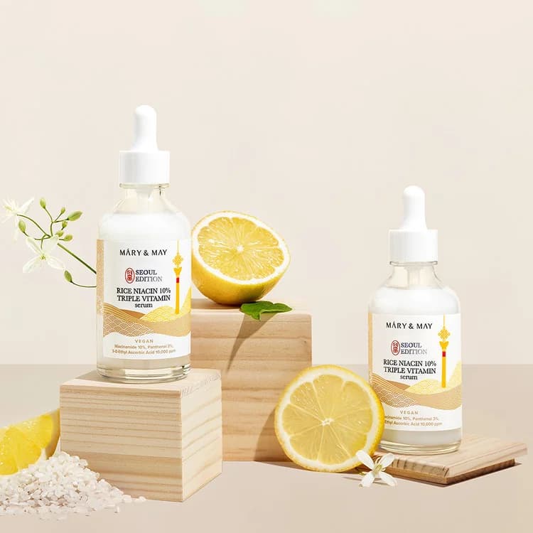 Сыворотка для ровного тона | Mary&May Rice niacin 10% Triple Vitamin Serum 80 ml - фото 4
