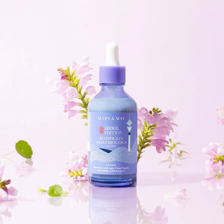 Сыворотка с ретинолом и бакучиолом | Mary&May Retinol 0.1% Bakuchiol CICA Serum 80 ml - фото 8