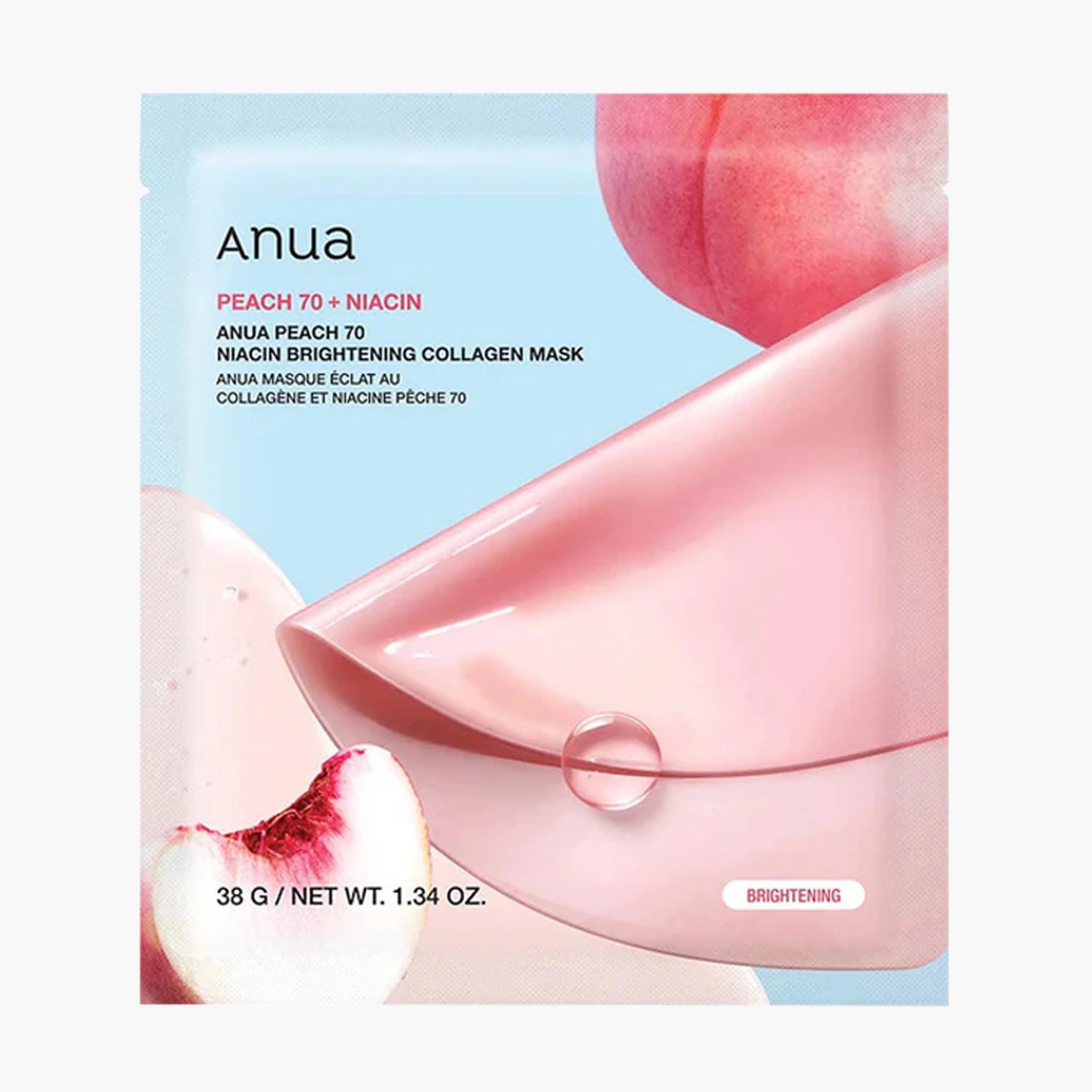 Маска коллагеновая осветляющая | ANUA Peach 70 Niacin Brightening Collagen Mask