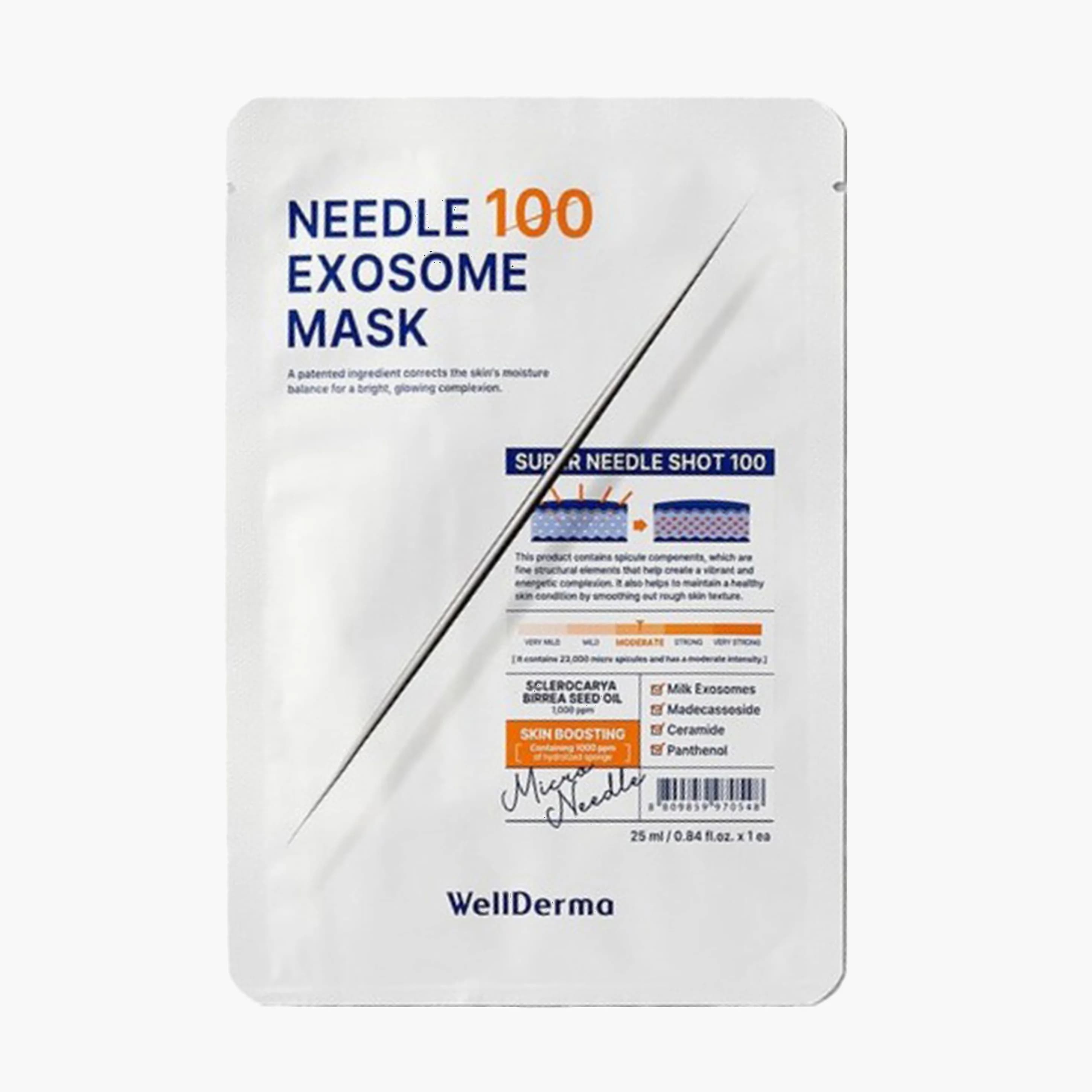 Маска для лица с игольчатыми экзосомами | WellDerma Needle 100 Exosome Mask Pack