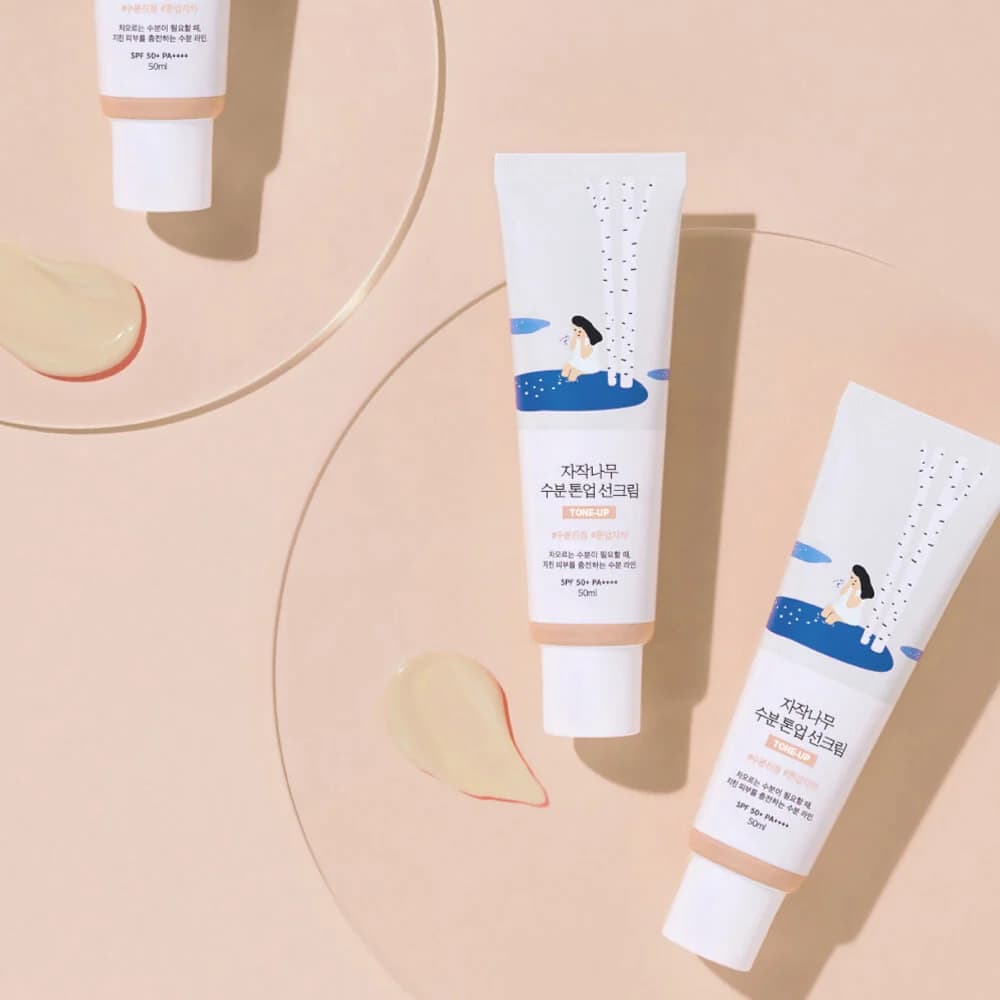 Крем тонирующий солнцезащитный | Round Lab Birch Juice Moisturizing Tone-Up Sunscreen 50ml - фото 4