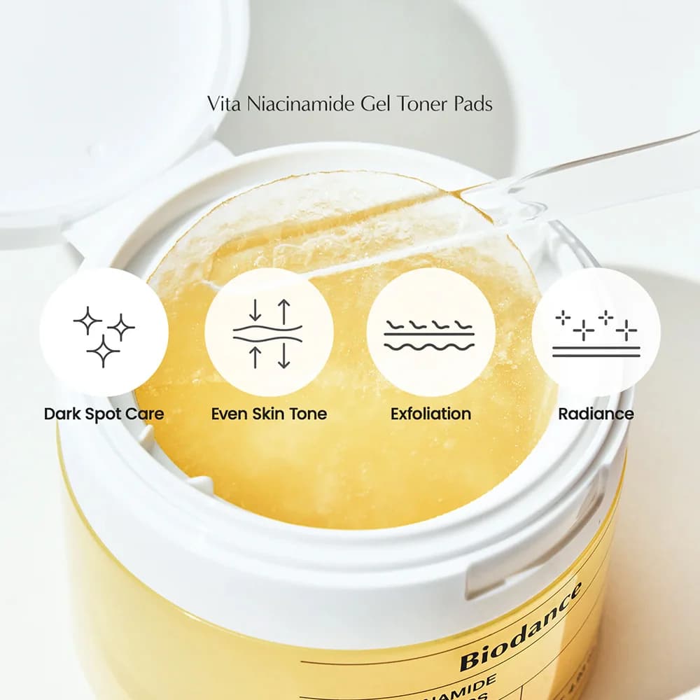 Тонер-пэды с витамином С и ниацинамидом | Biodance Vita Niacinamide Gel Toner Pad (60ea) - фото 3