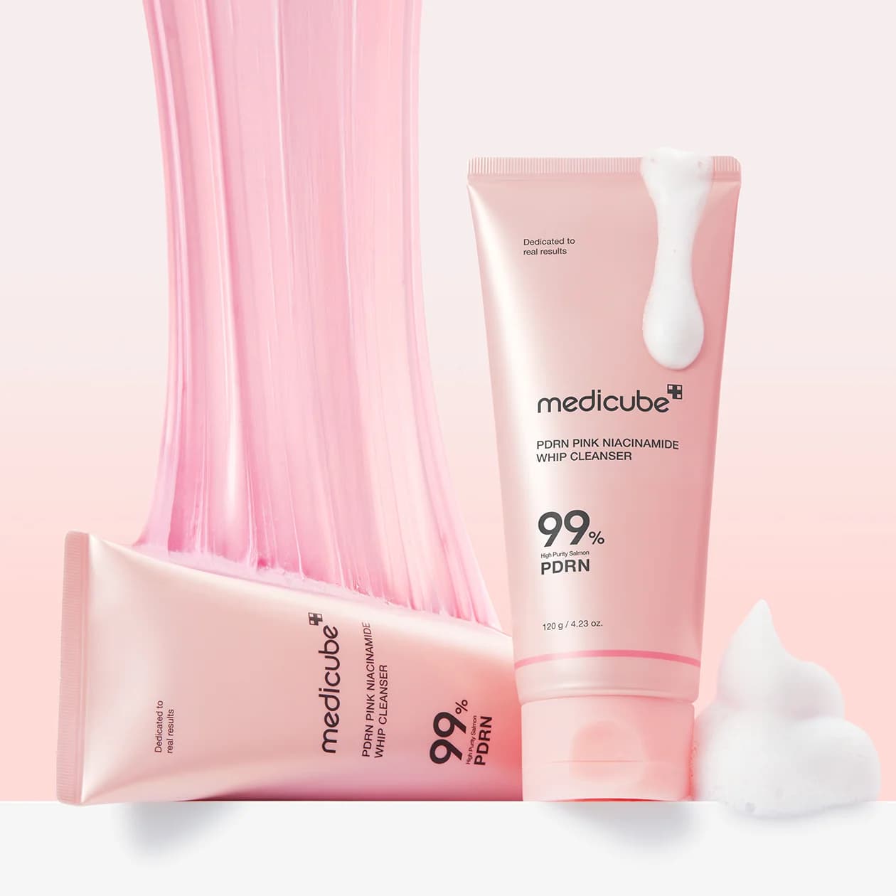 Пенка очищающая с ниацинамидом и PDRN | Medicube PDRN PINK NIACINEAMIDE WHIP CLEANSER 120g - фото 3