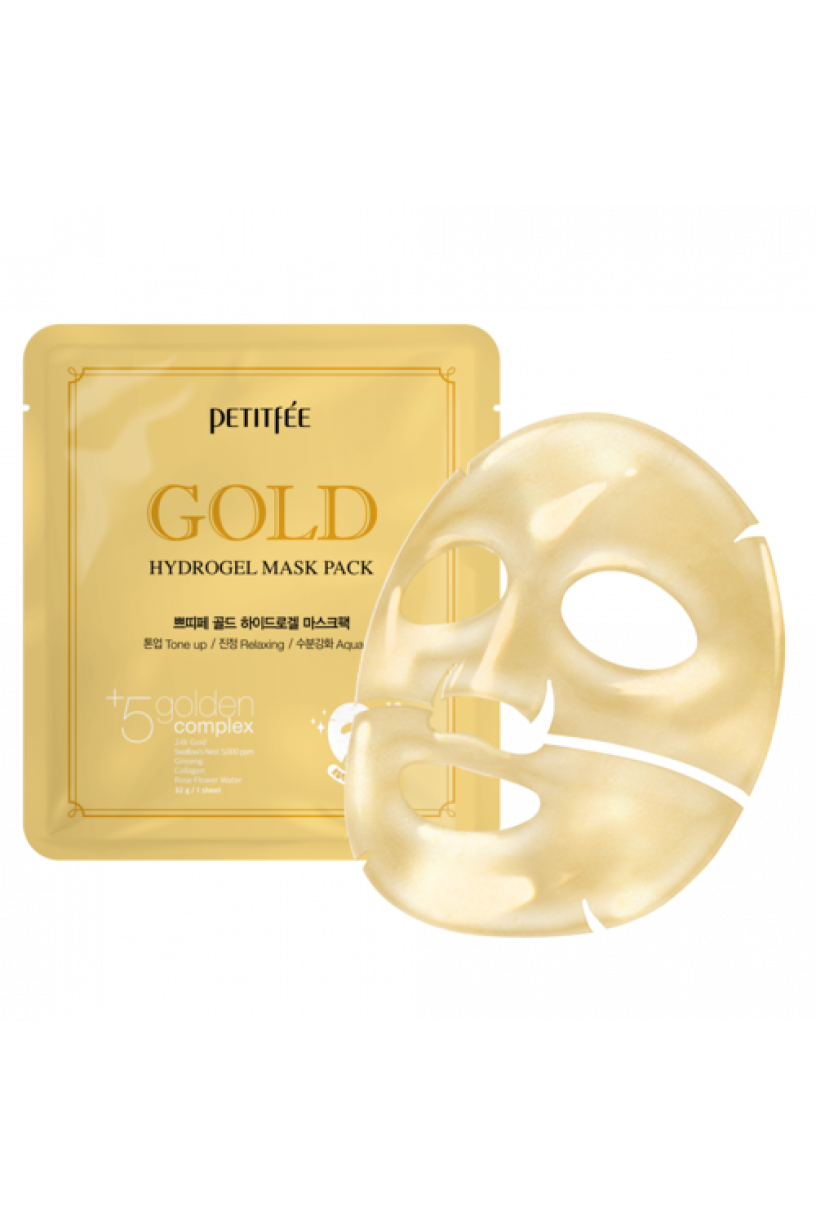 Гидрогелевая маска для лица с золотом 