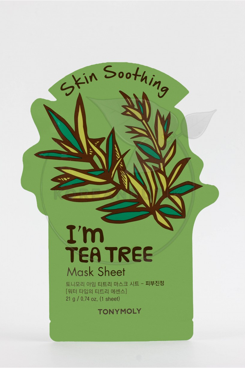 Успокаивающая тканевая маска с экстрактом чайного дерева  