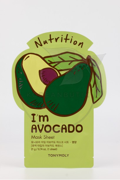  TONY MOLY i'm real Avocado Mask Sheet Moisturizing 21 g..