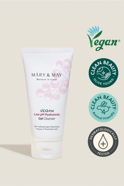  Mary&May Vegan Low pH Hyaluronic Gel to Foam cleanser 150ml..