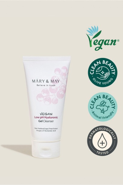  Mary&May Vegan Low pH Hyaluronic Gel Cleanser 30ml..