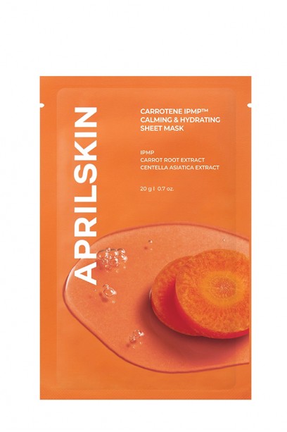  APRILSKIN Carrotene calming and hydrating sheet mask..