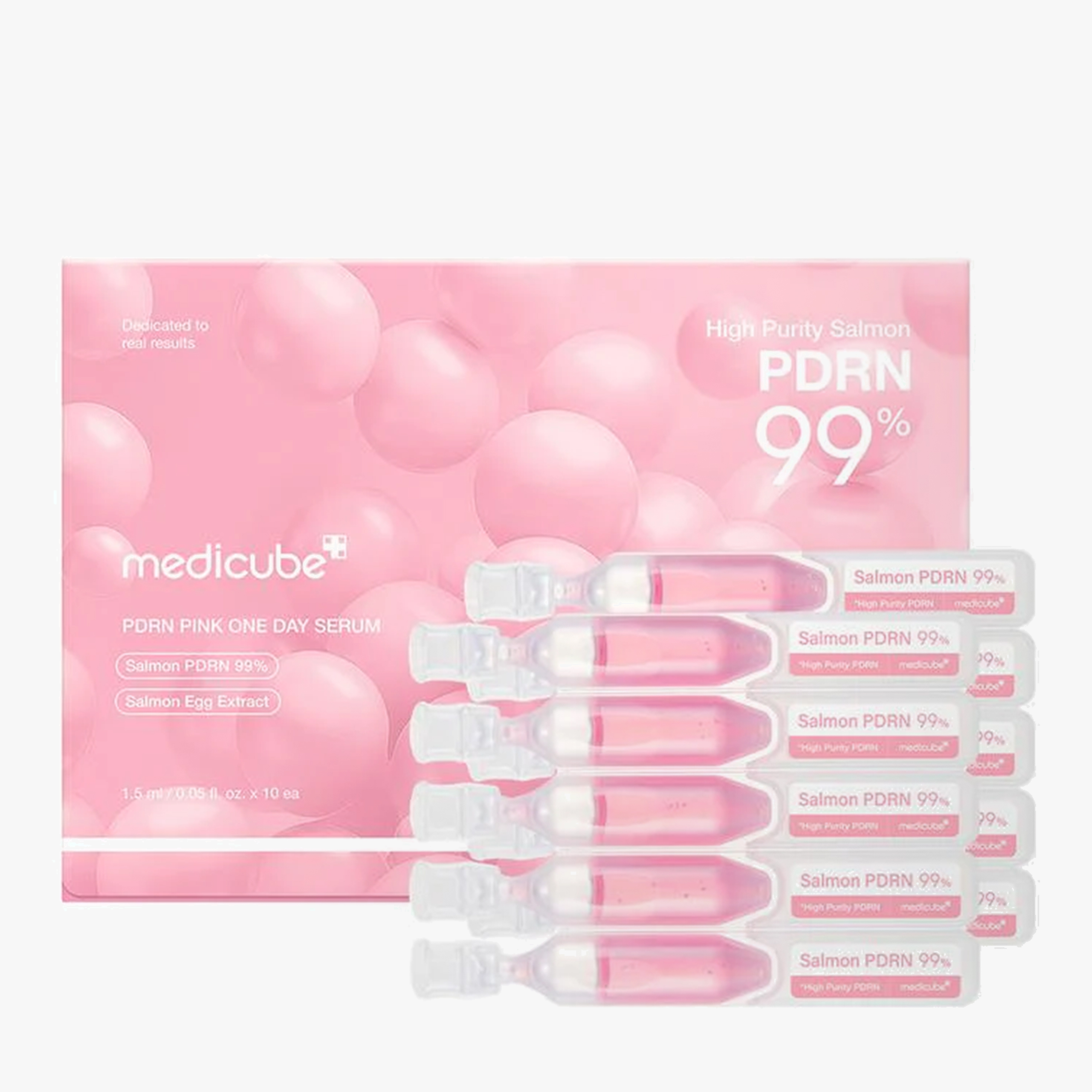 Набор концентрированных сывороток с ПДРН и коллагеном | Medicube PDRN Pink One Day Serum 1,5mlх10ea