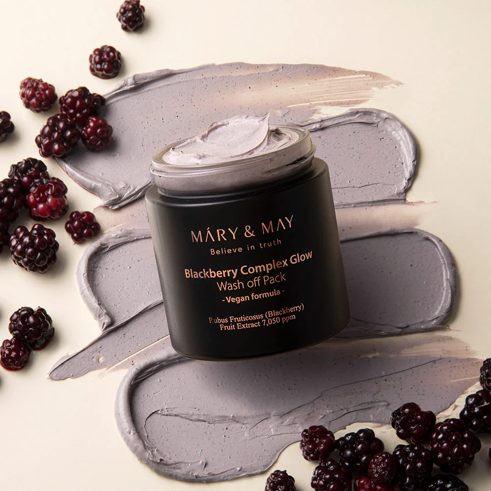 Маска для лица с ежевичным комплексом | Mary&May Blackberry Complex Glow Wash Off Pack 125g