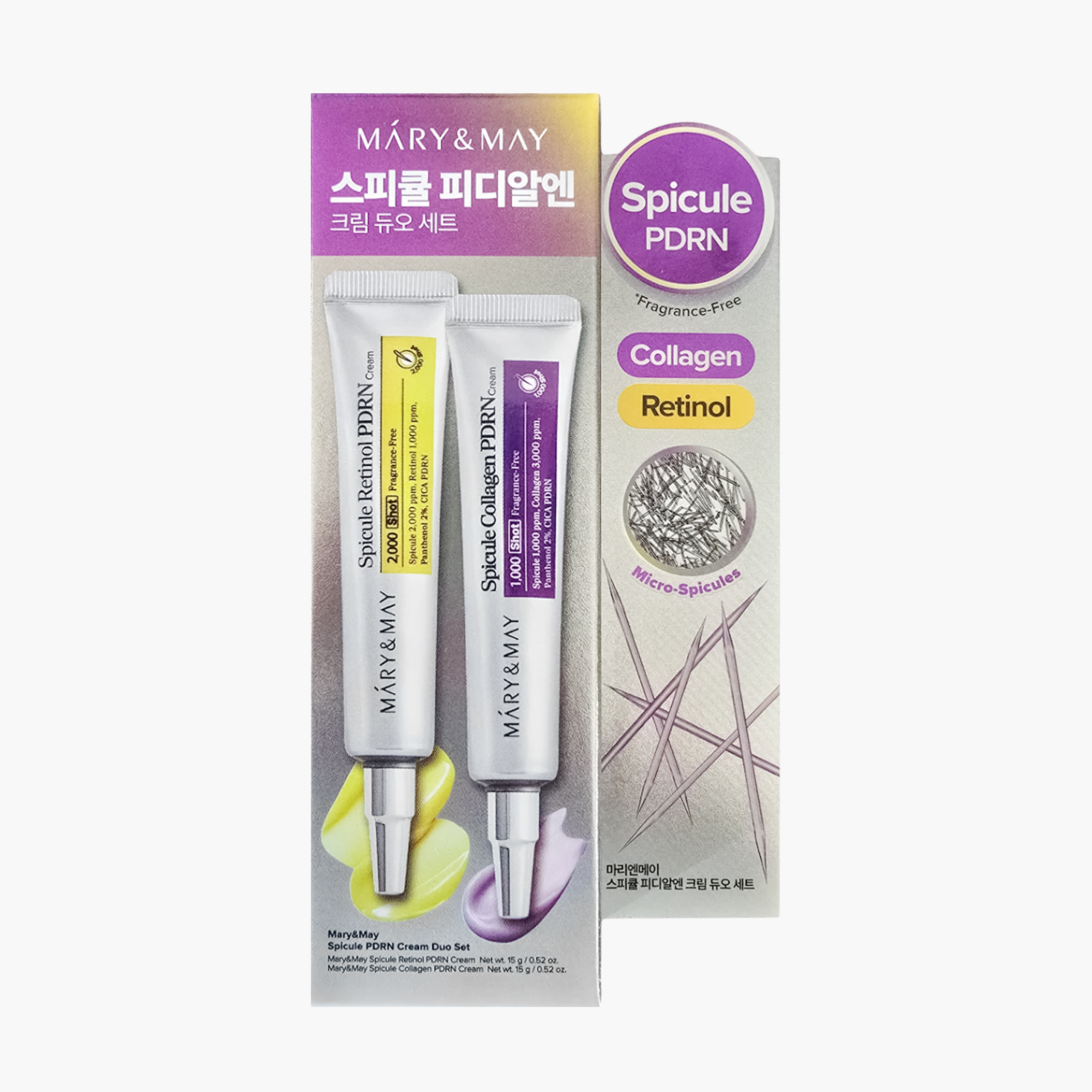 Набор кремов для лица с микро-спикулами и PDRN | Mary&May Spicule PDRN Cream Duo Set (15g x2)