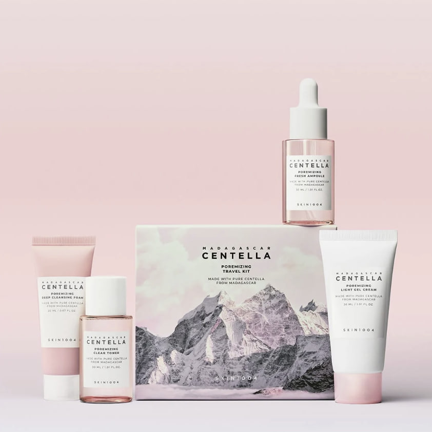 Набор миниатюр для сужения пор с центеллой | SKIN1004 Madagascar Centella Poremizing Travel Kit