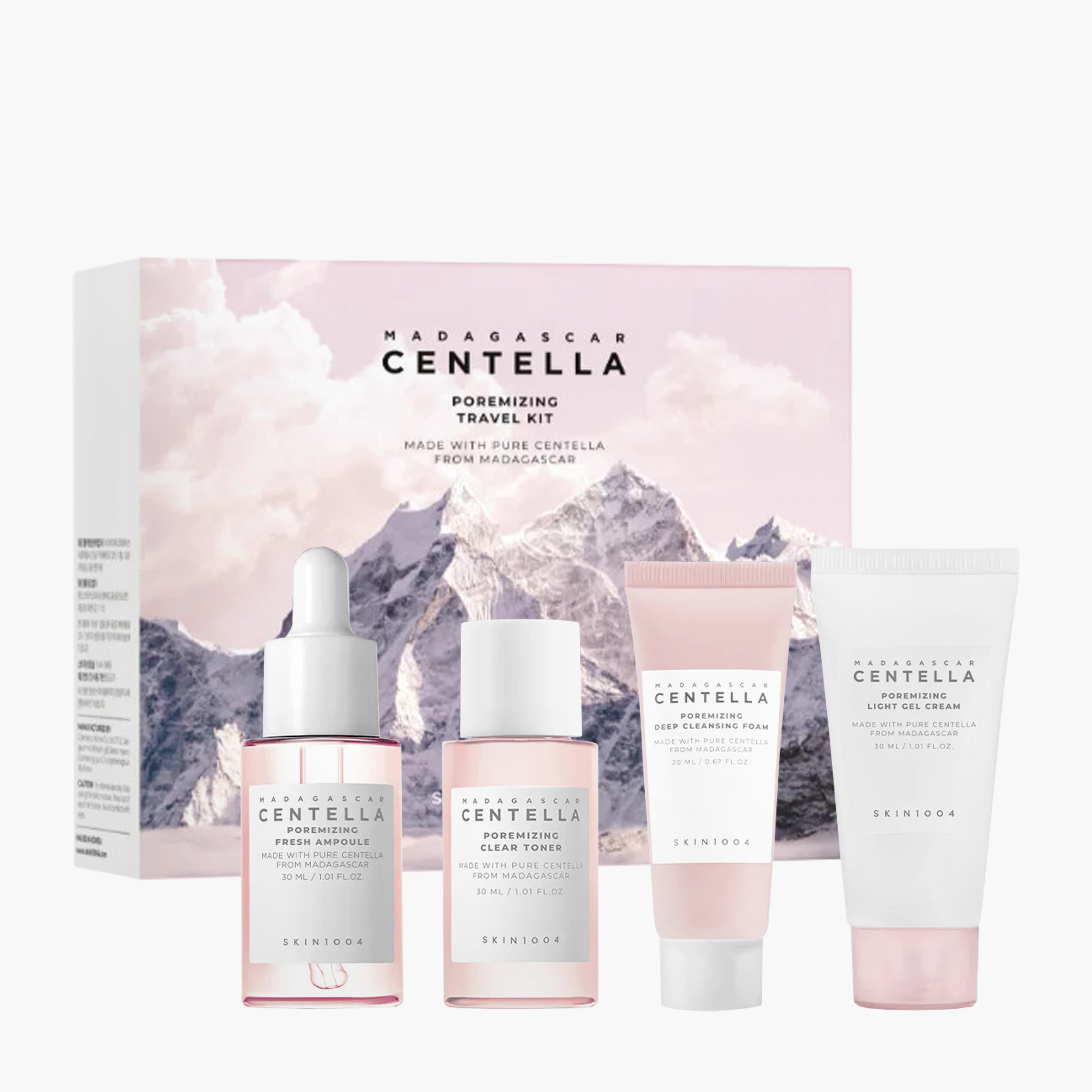 Набор миниатюр для сужения пор с центеллой | SKIN1004 Madagascar Centella Poremizing Travel Kit