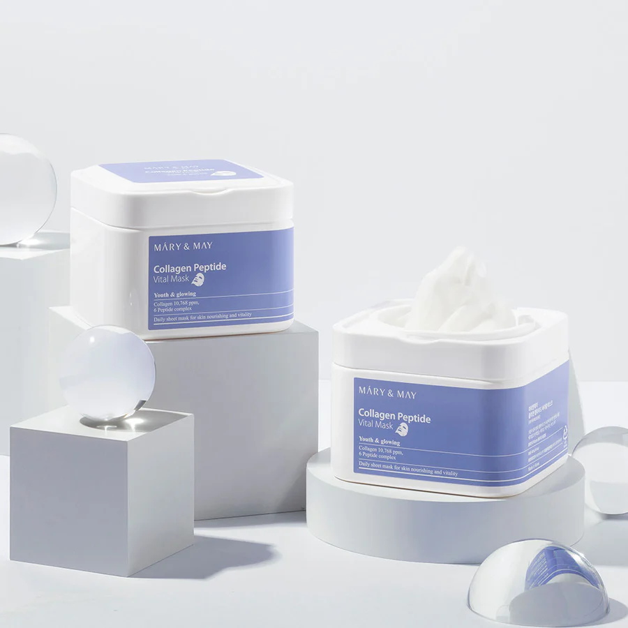 Набор тканевых масок c пептидами | Mary&May Collagen Peptide Vital Mask 400g/30ea