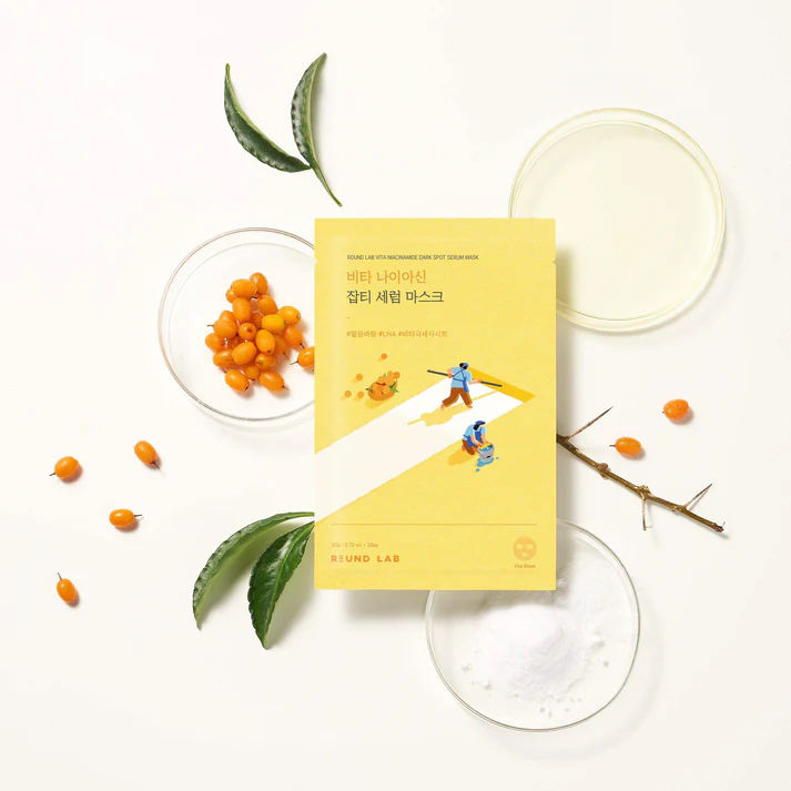 Маска тканевая осветляющая с ниацинамидом | Round Lab Vita Niacinamide Dark Spot Serum Mask 20ml