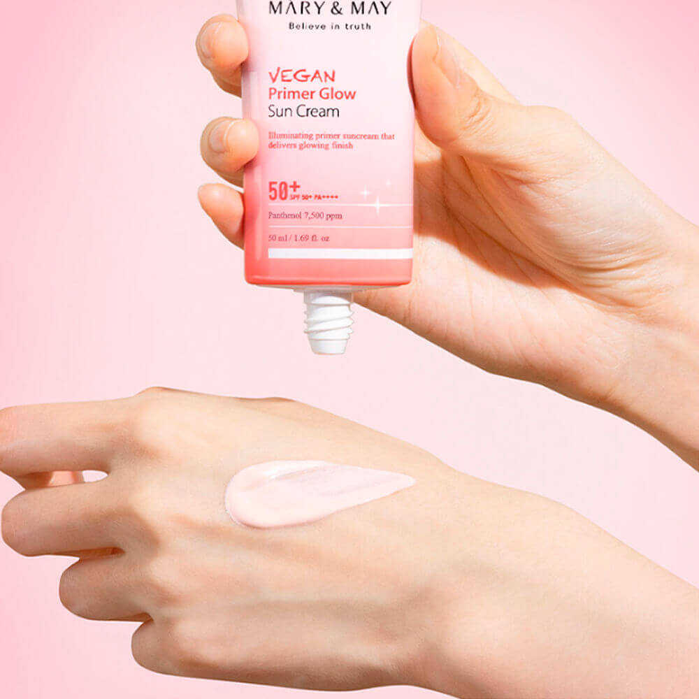 Крем-праймер cолнцезащитный | Mary&May Vegan Primer Glow Sun Cream SPF50+ PA++++ 50ml