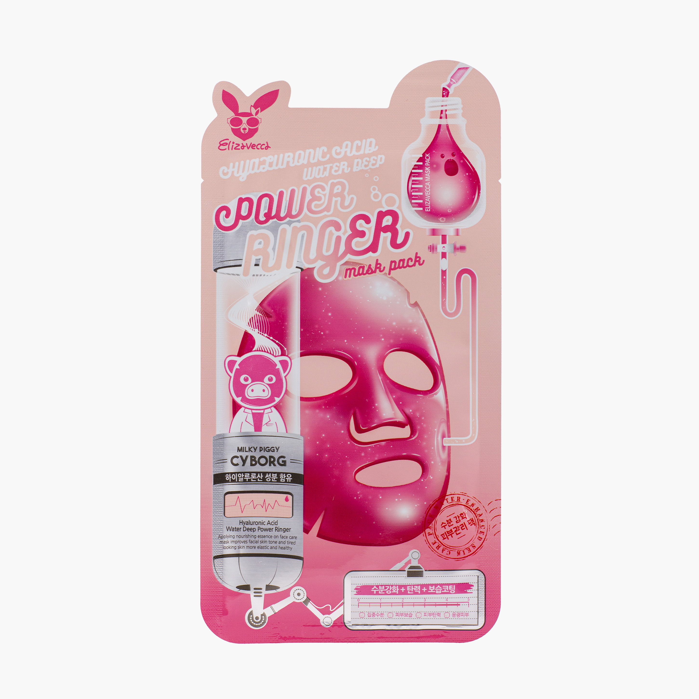 Маска тканевая с гиалуроновой кислотой | Elizavecca Hyaluronic Acid Water Deep Power Ringer Mask Pac