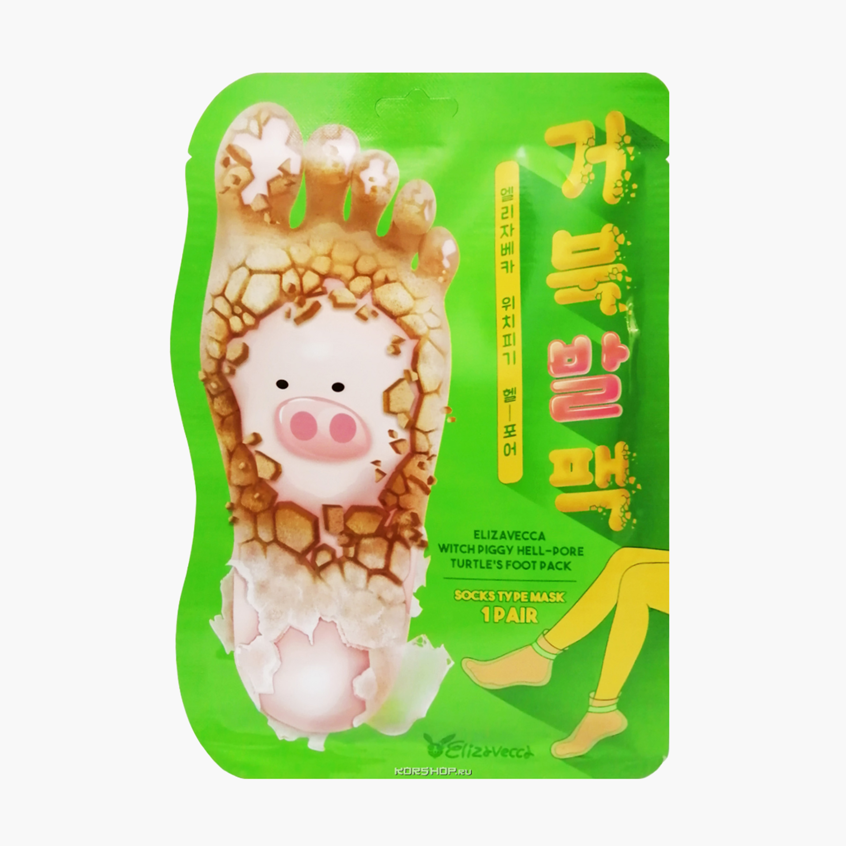 Пилинг-носочки для ног | Elizavecca Witch Piggy Hell Pore Turtle's Foot Pack 40g