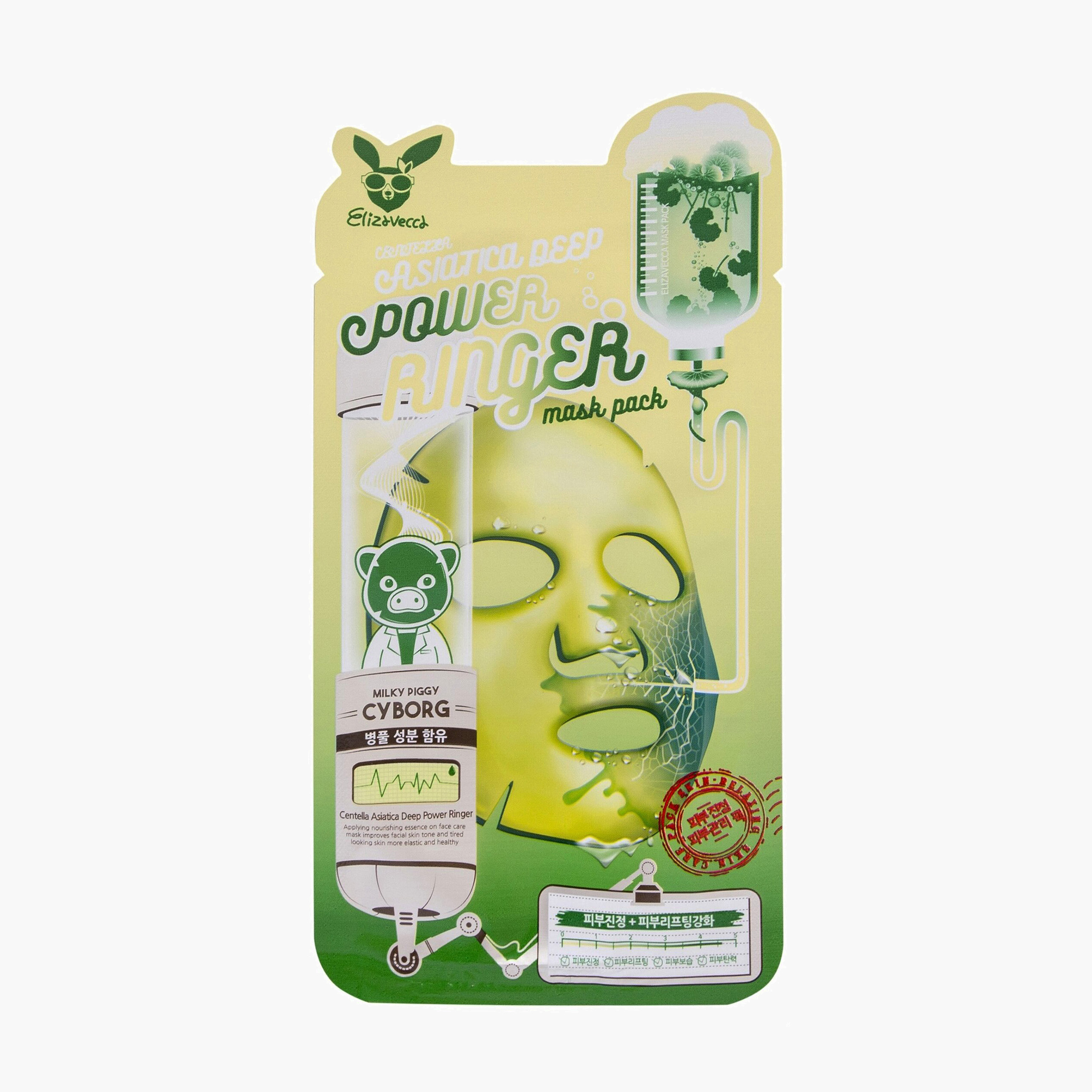 Маска тканевая с центеллой | Elizavecca Centella Asiatica Deep Power Ringer Mask Pack 23ml