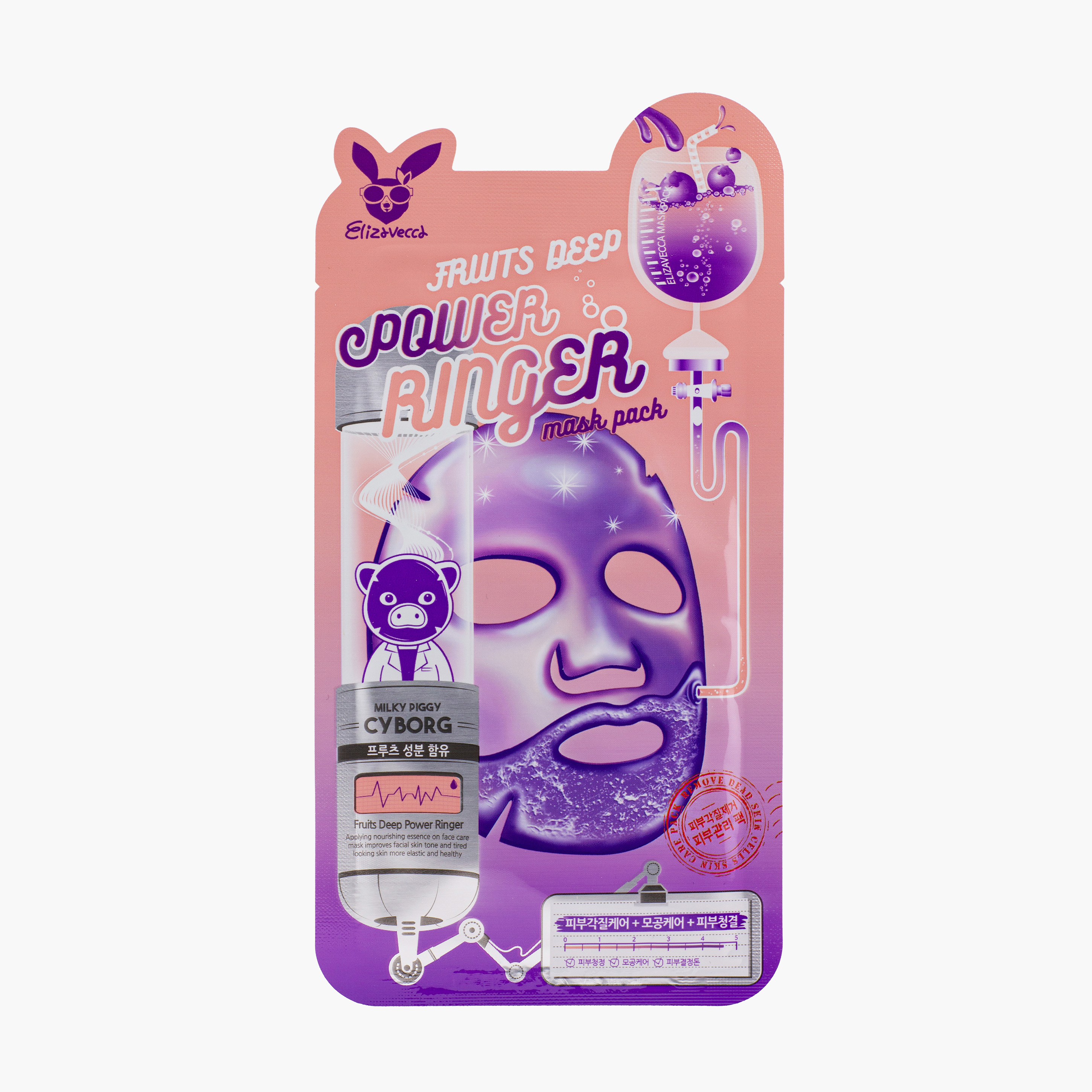 Маска тканевая с фруктовыми экстрактами | Elizavecca Fruits Deep Power Ringer Mask Pack 23ml