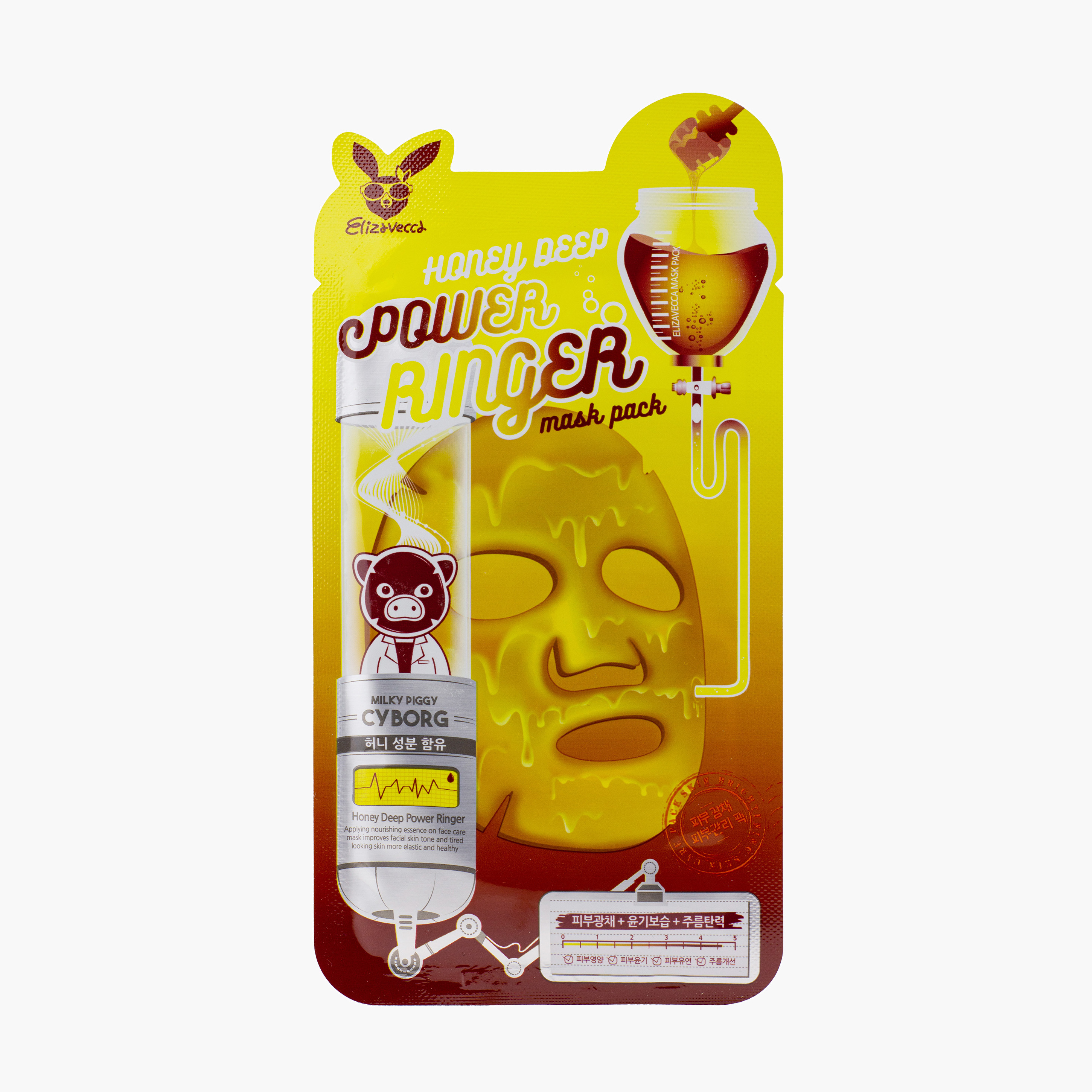Маска тканевая с медом | Elizavecca Honey Deep Power Ringer Mask Pack 23ml
