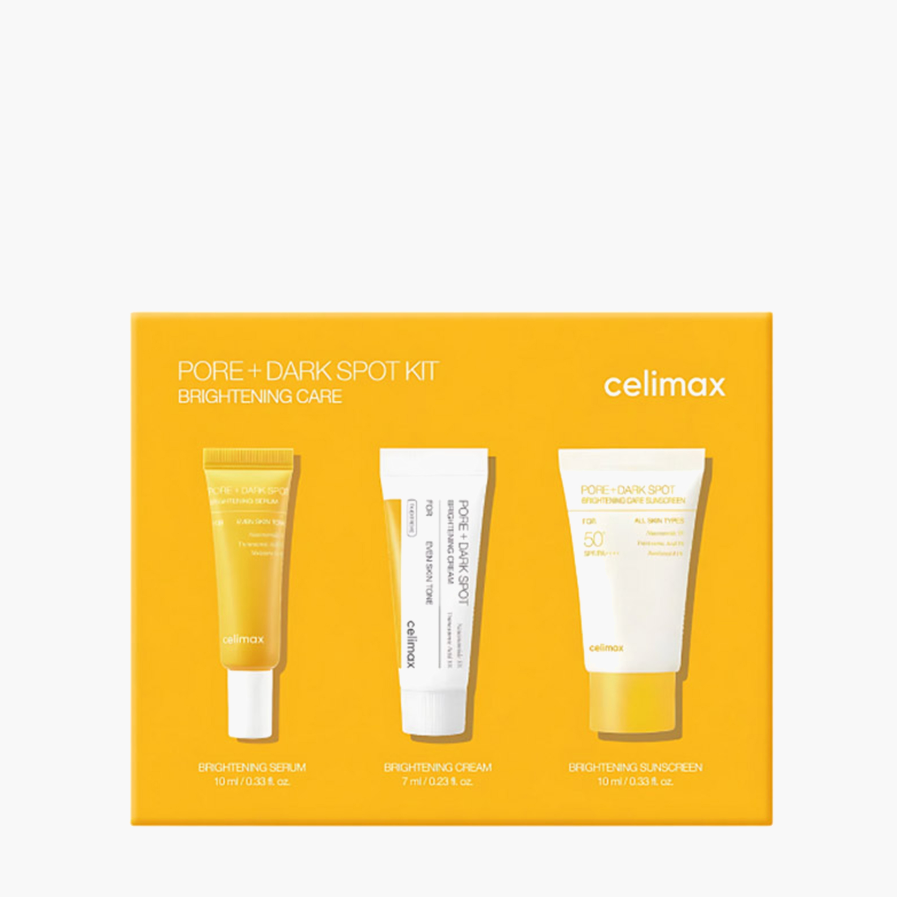 Набор миниатюр для выравнивания тона | Celimax Pore+Dark Spot Brightening Kit (10ml+7ml+10ml)