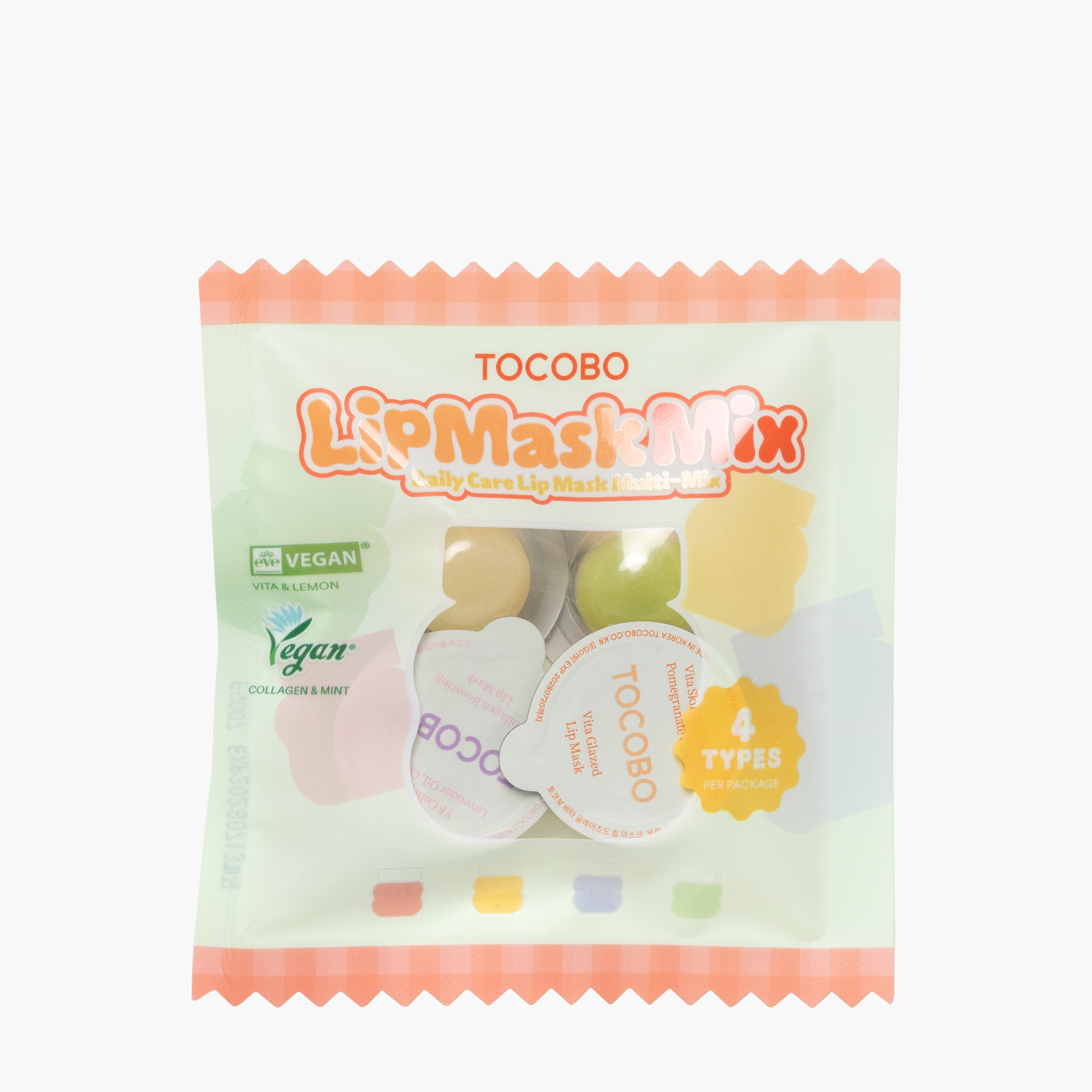Набор миниатюр ночных масок для губ | Tocobo Blister Jelly Pack 1mlх4ea (Lip mask blister)