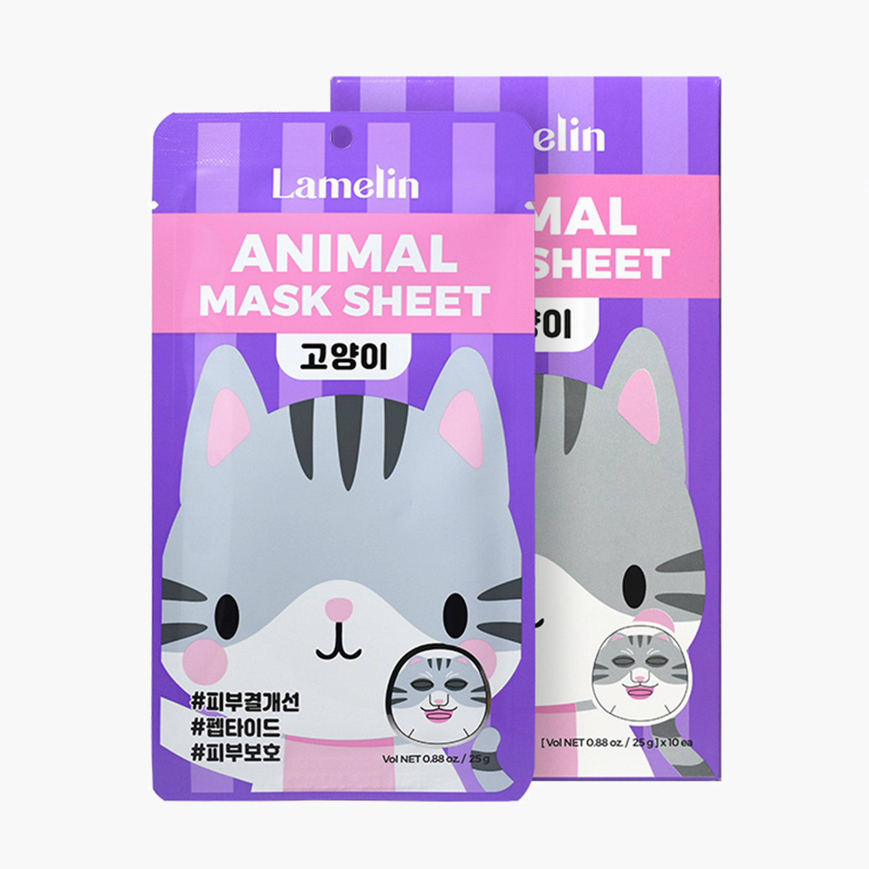 Маска тканевая для лица (кошка) | Lamelin Animal Mask Sheet Cat 25g