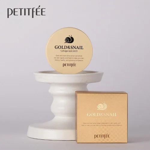 Патчи гидрогелевые с улиточным муцином и золотом  | Petitfee gold&snail eye patch 60 еа - фото 4