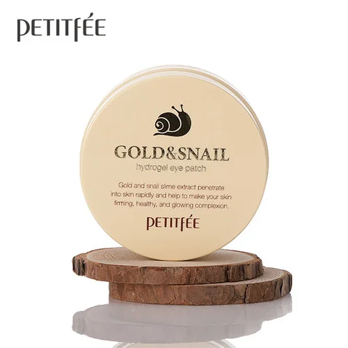 Патчи гидрогелевые с улиточным муцином и золотом  | Petitfee gold&snail eye patch 60 еа - фото 3