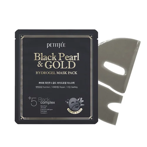 Маска гидрогелевая для лица с черным жемчугом | Petitfee Black Pearl & Gold Hydrogel Mask Pack 32g