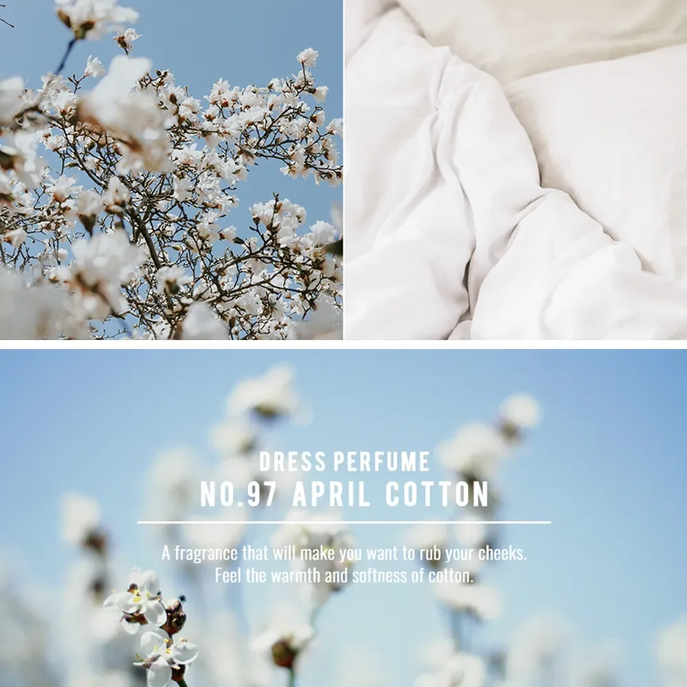 Парфюмированный спрей для одежды и дома | W.DRESSROOM Dress & Living Clear Perfume №97 April Cotton 70 ml - фото 3