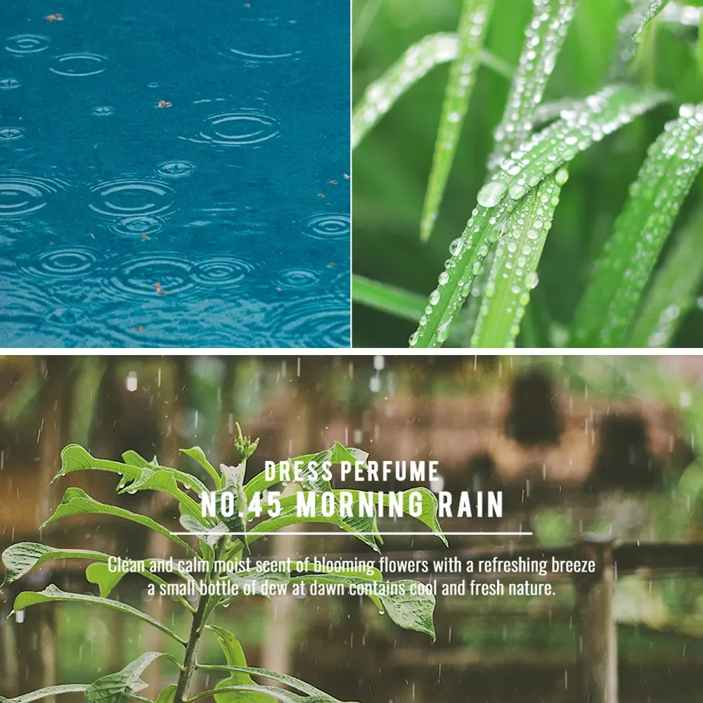 Парфюмированный спрей для одежды и дома | W.DRESSROOM Dress & Living Clear Perfume №45 Morning Rain 70 ml  - фото 3