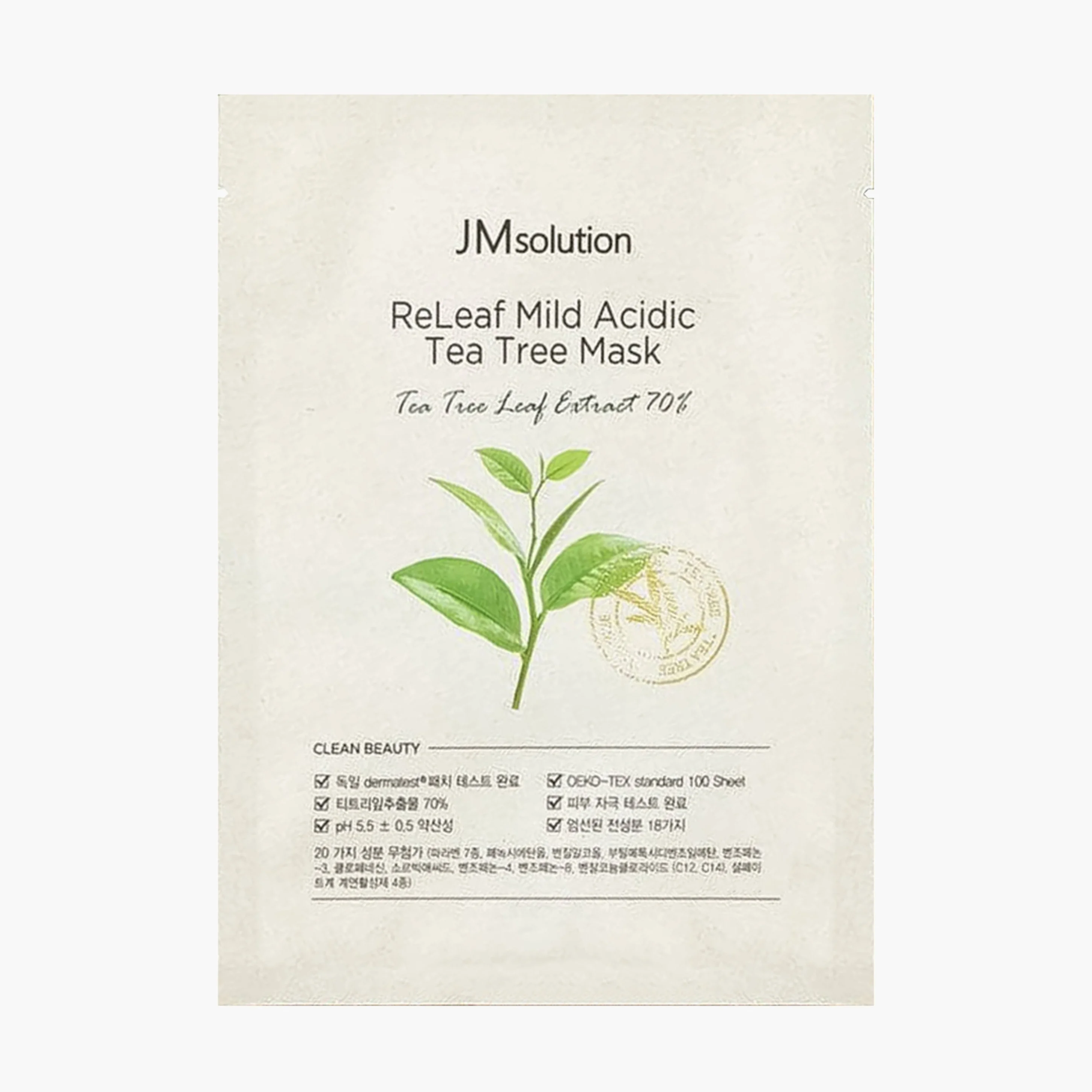 Маска тканевая противовоспалительная с чайным деревом | JMsolution Releaf Mild Acidic Tea Tree Mask