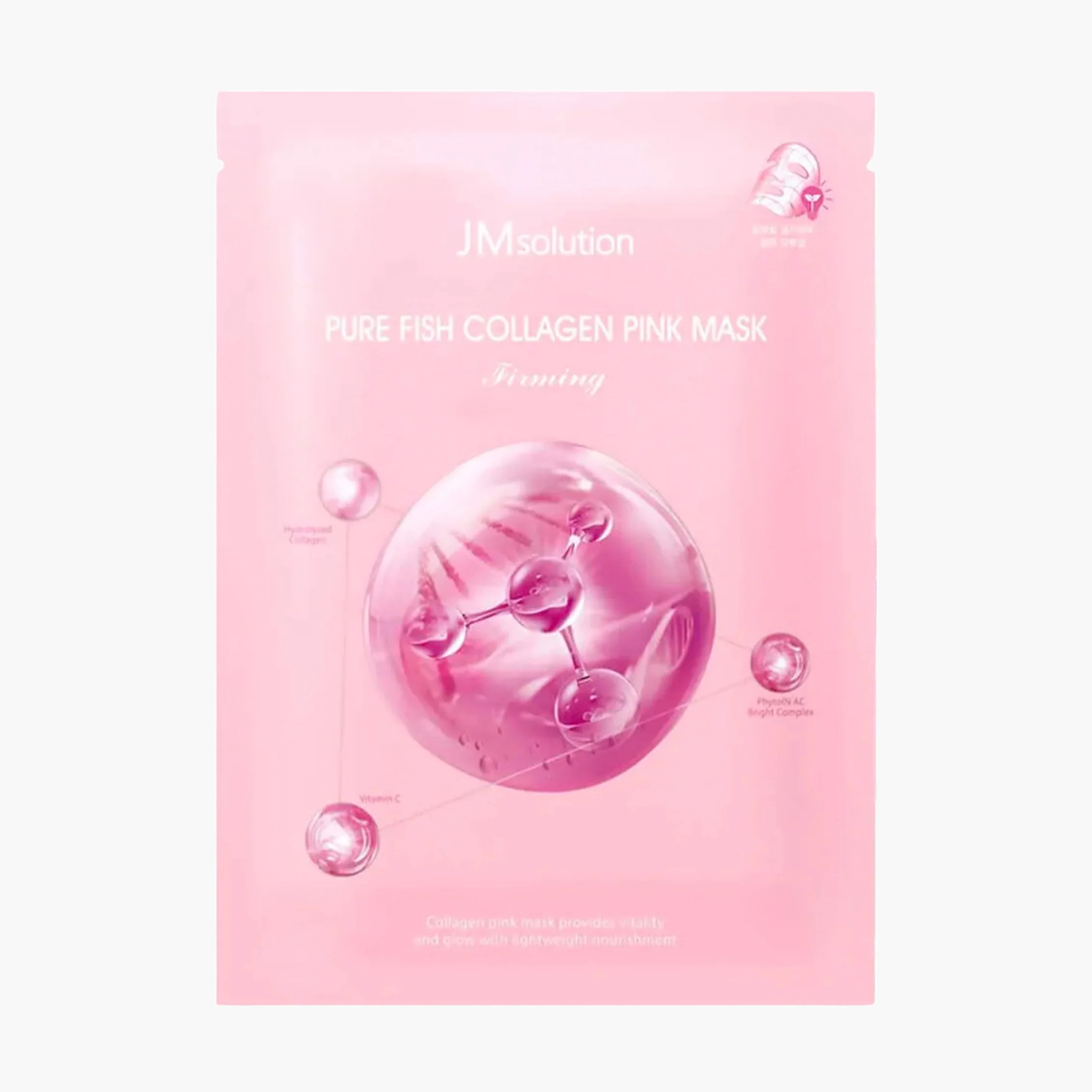 Маска тканевая увлажняющая с коллагеном для упругости кожи | JMsolution Pure Collagen Pink Mask Firm