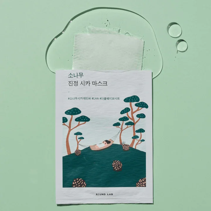 Маска успокаивающая с экстрактами сосны и центеллы | Round Lab Pine Calming Cica Mask Sheet 27 ml - фото 3
