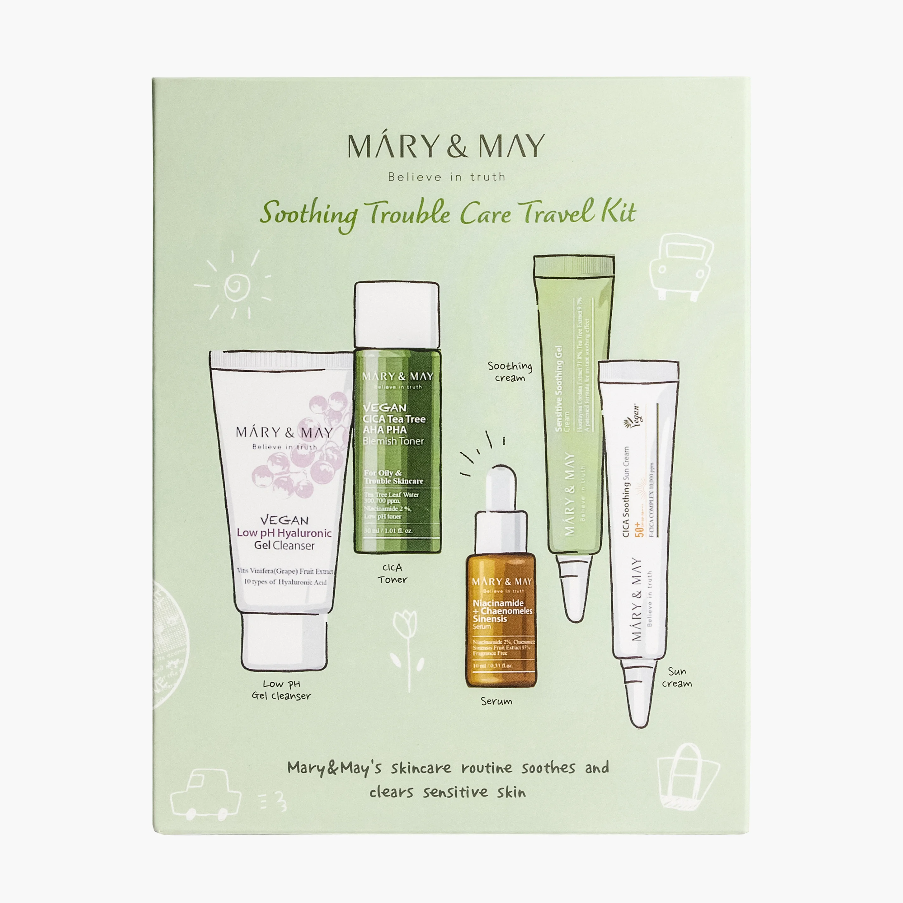 Набор успокаивающий | Mary&May Soothing Trouble Care Travel Kit